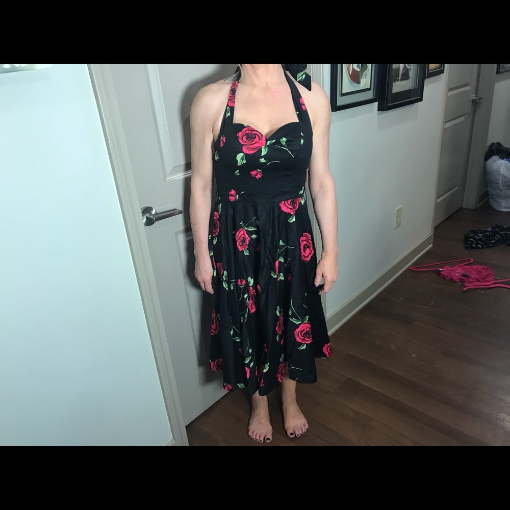 Vintage retro 1950s floral dress